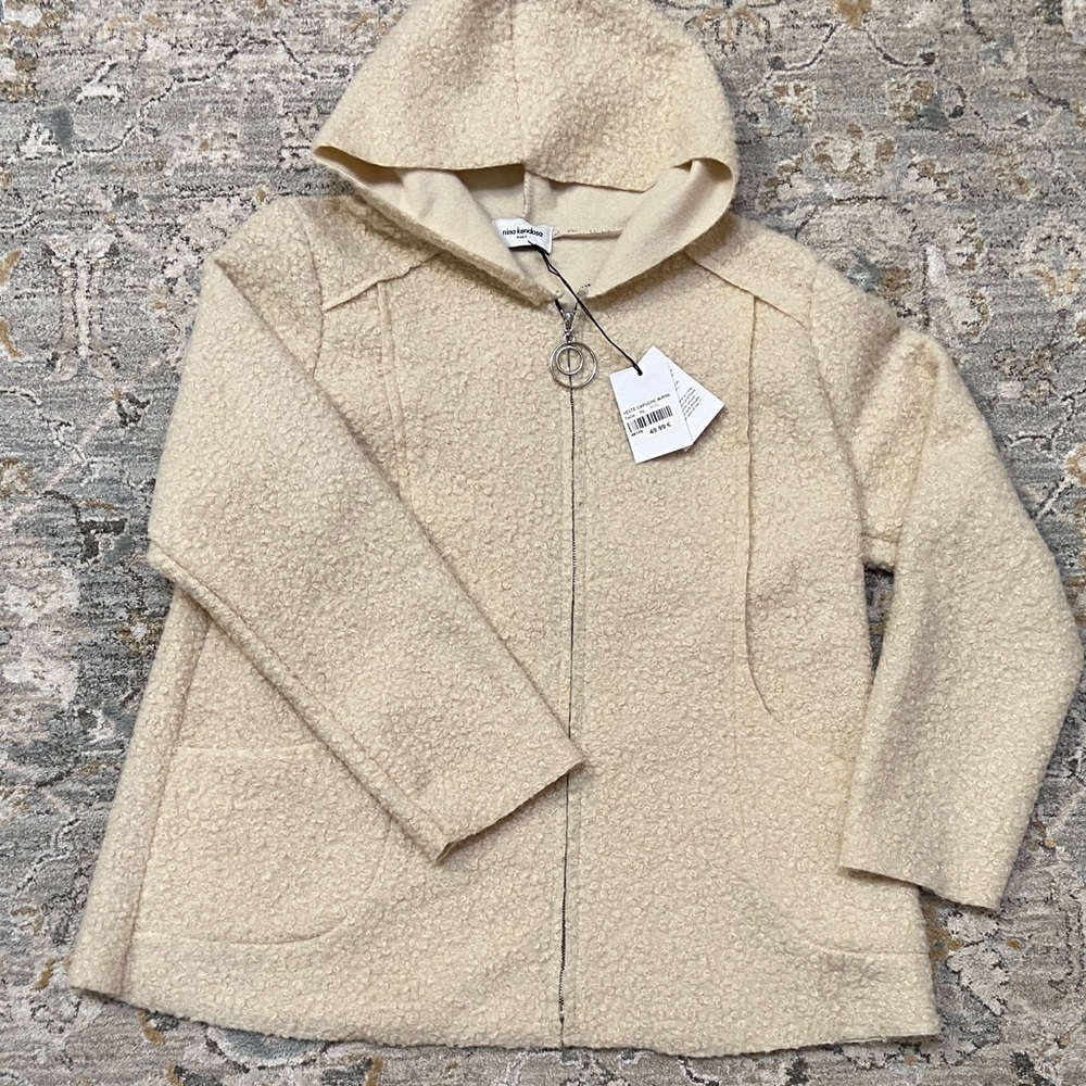 Nina Kendosa Paris Cream Bourle Hooded Jacket